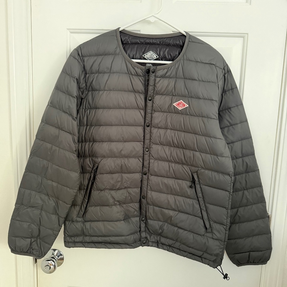 New without Tags Danton Crew Neck Inner Down Jacket Grey - Size 42